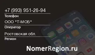 Кто звонил с 9939512694 - регион и оператор
